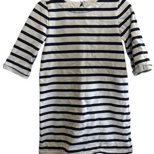 GAP Navy and White cuffed 3/4 sleeve nautical Striped Kids Dress size 4